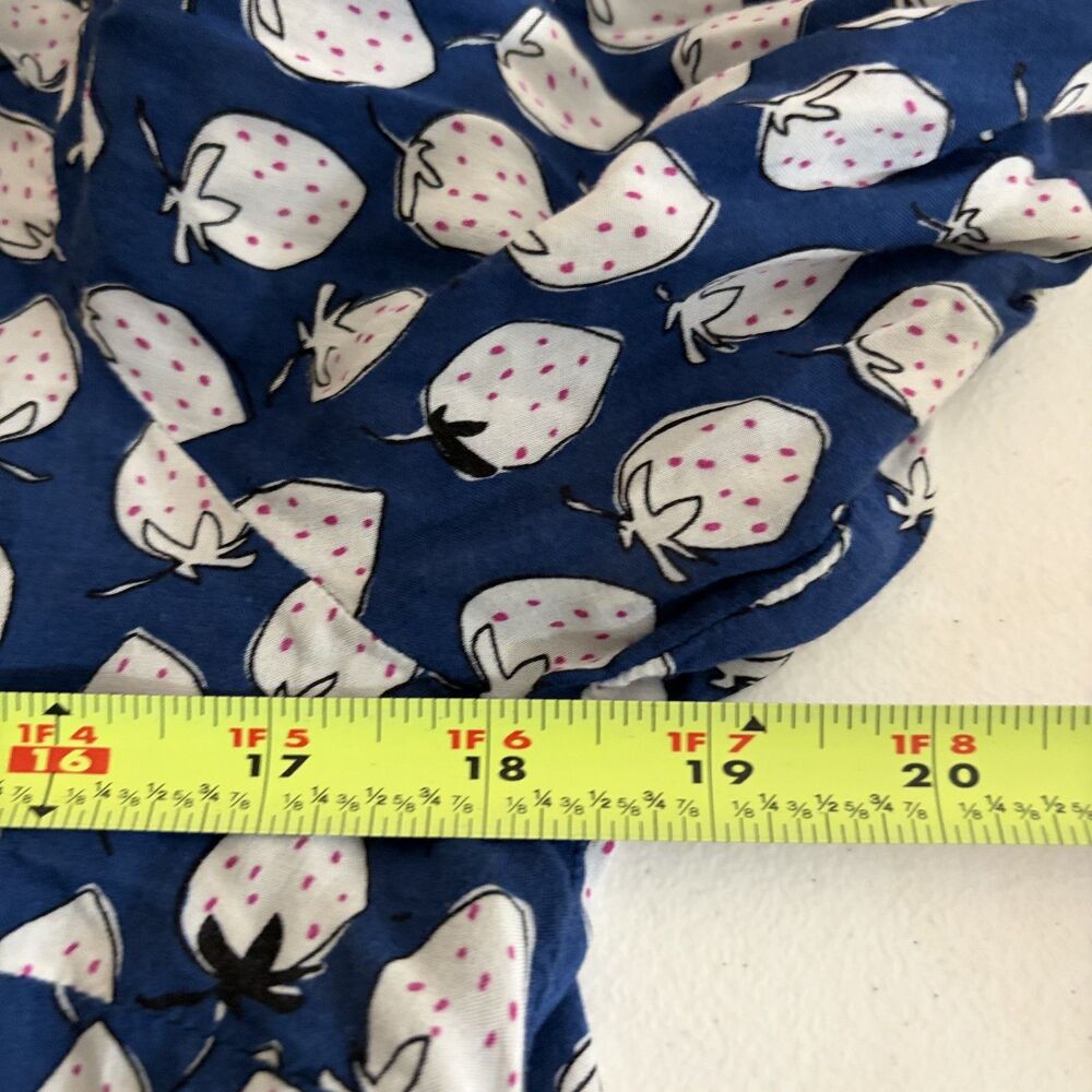 Maeve by Anthropologie Shirt Women's 8 Blue Button Down Strawberry Printed Top - Picture 8 of 8